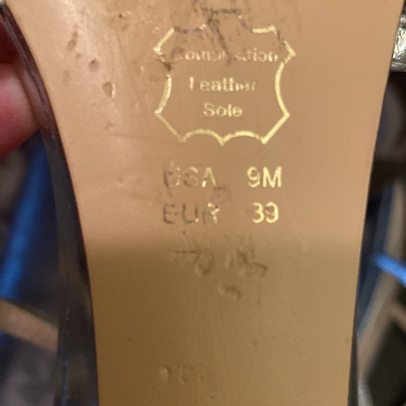 Silver and rhinestone low wedge party shoes. - Picture 5 of 6